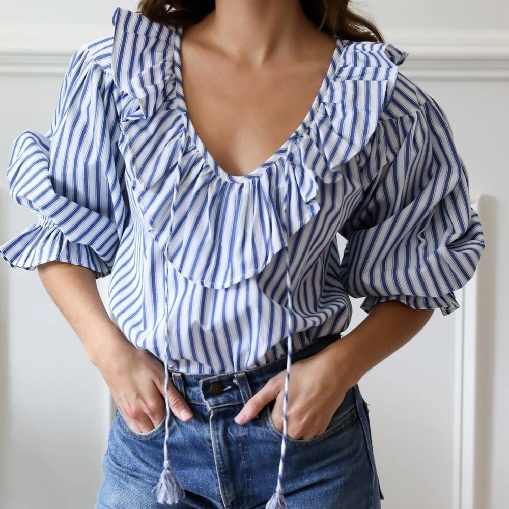MILLE May Top in Blue Stripe